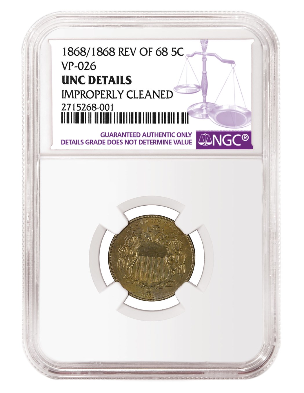 1868 New Variety Shield Nickle